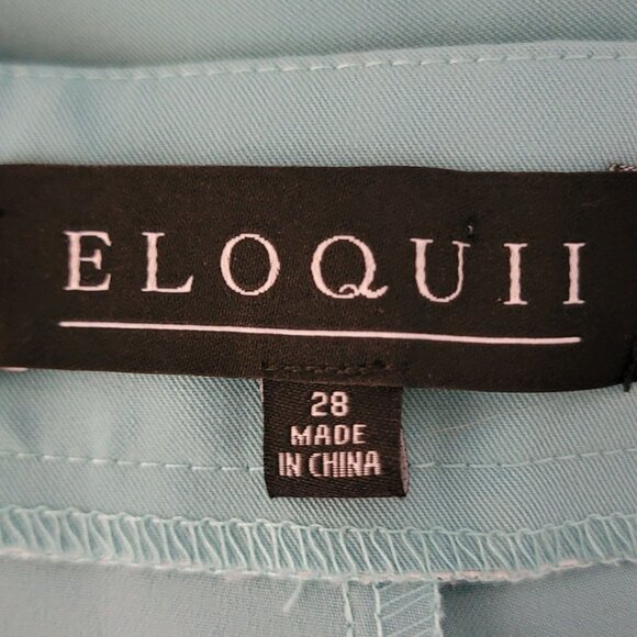 ELOQUII Womens Dress Pants Sz 28 Front Side Pockets Flat Front Light Aqua NWT - Picture 3 of 11